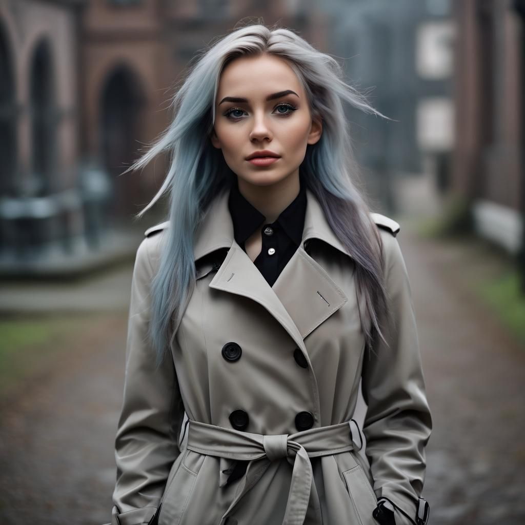 Gothic Emo Portrait of a Slender Girl in Moody Lighting