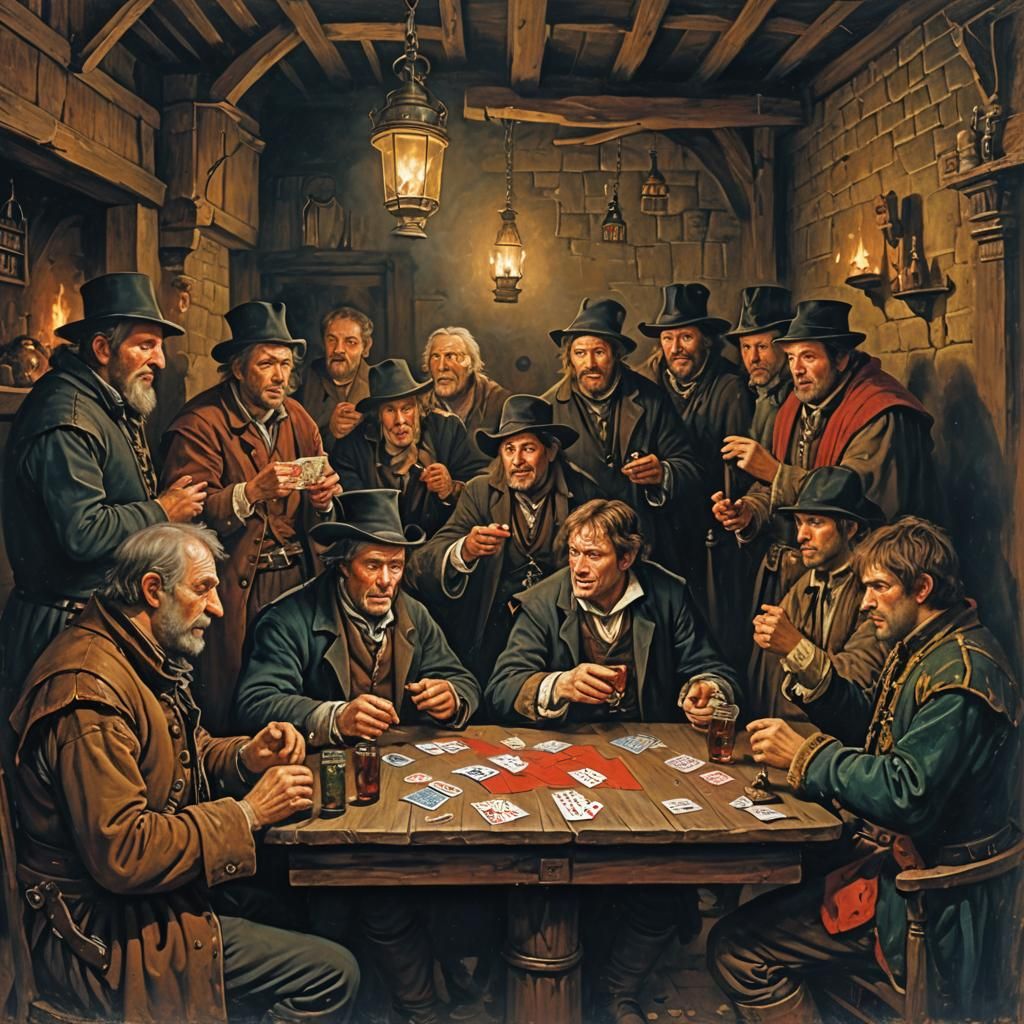 Gamblers in a Mad 15th Century Pub