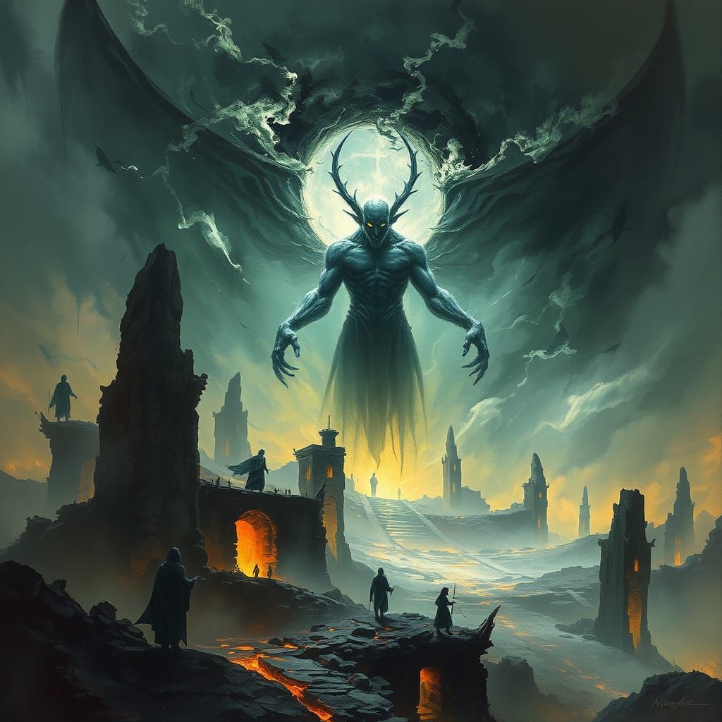 Ethereal Spirit Realm With Spectral Entity