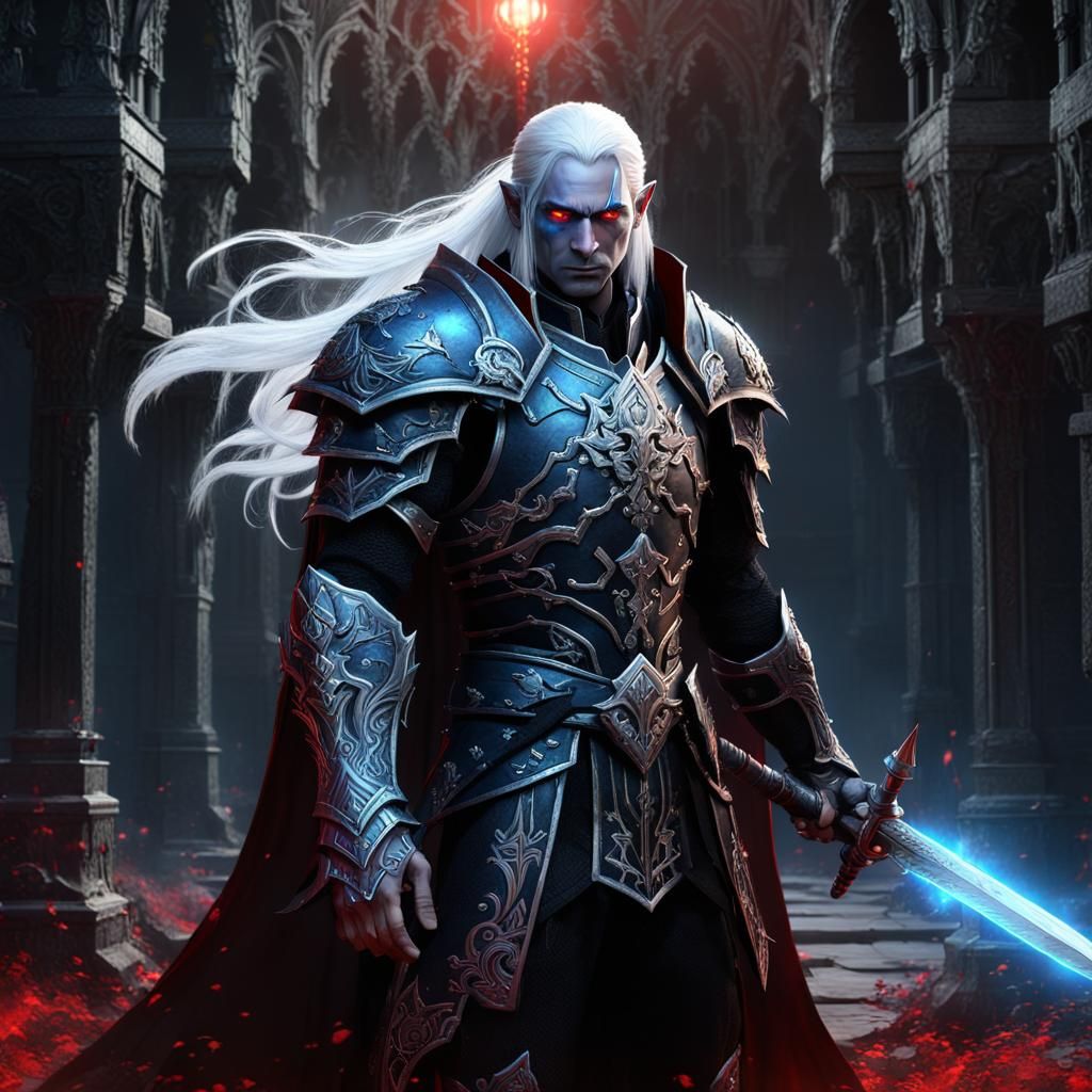 Elric of Melnibone: Rococo Armor and Glowing Sword