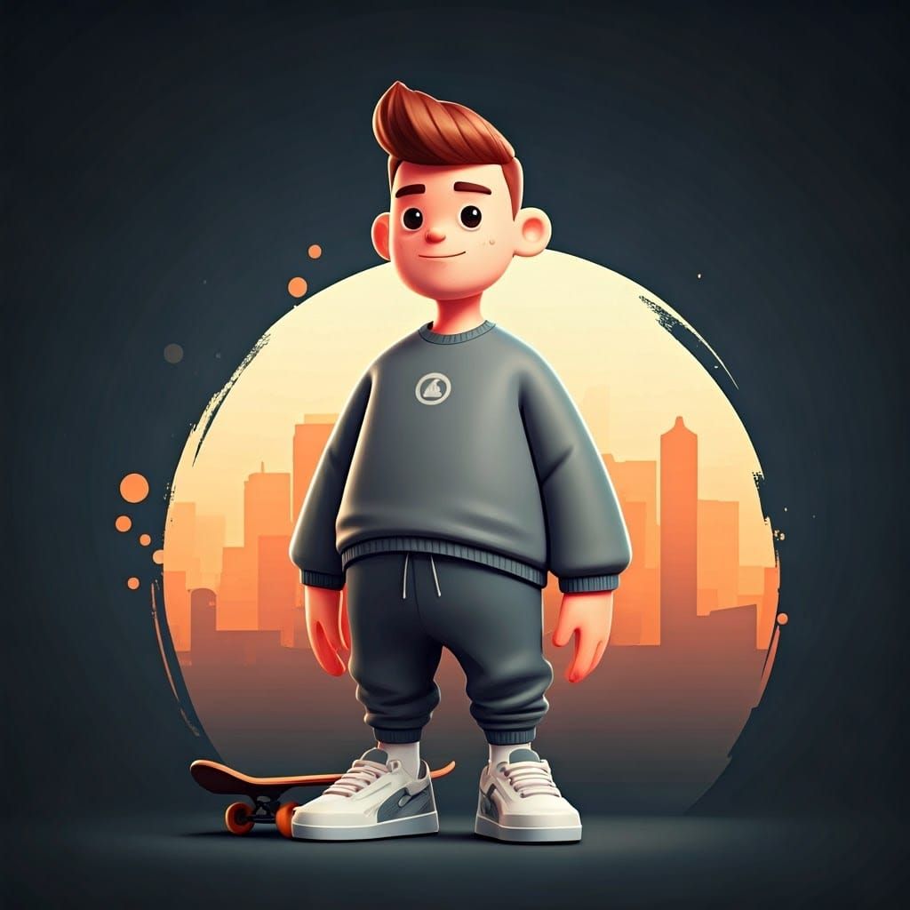 Sleek Urban Youth in Vibrant Cityscape