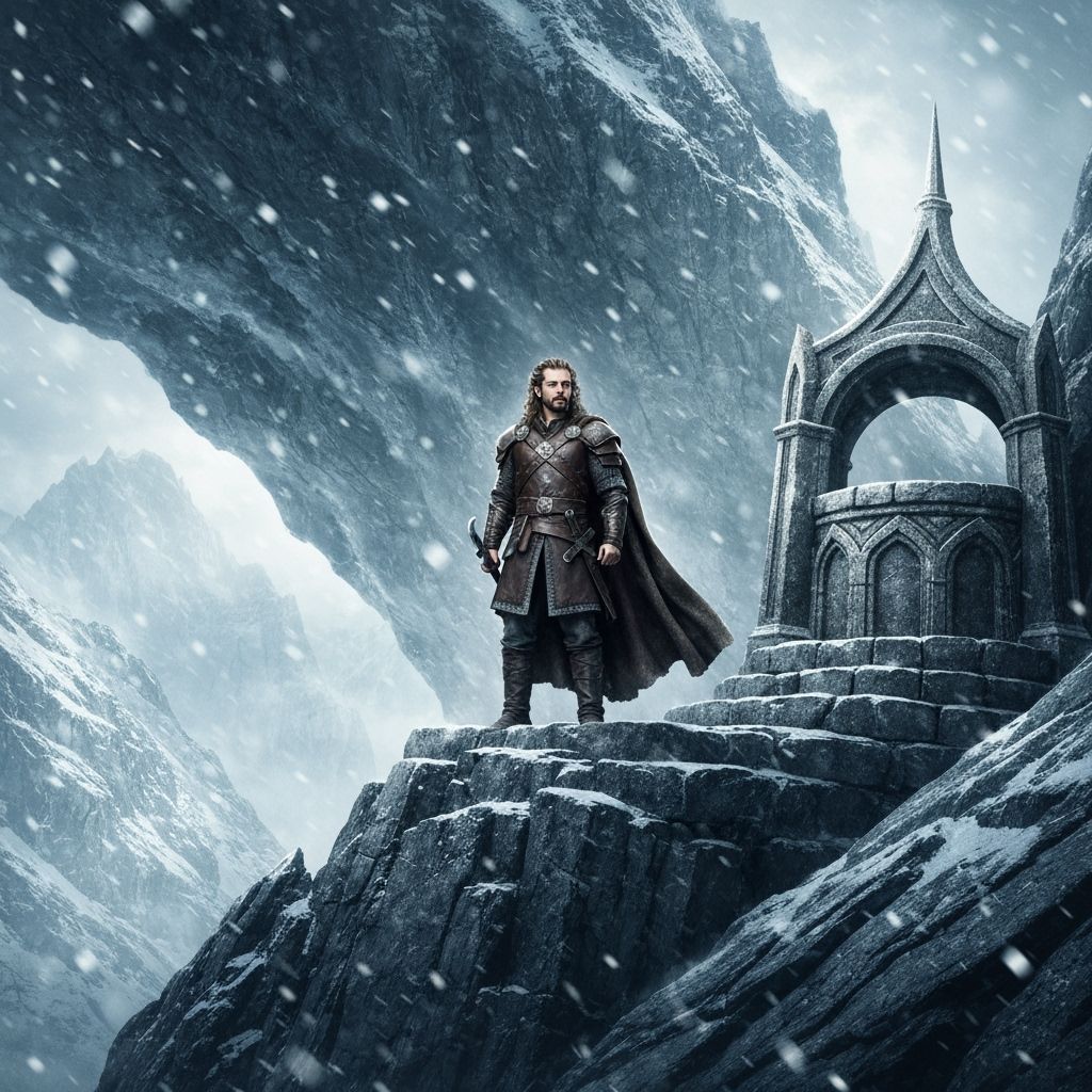 Thorin on Mount Erebor in Romantic Style