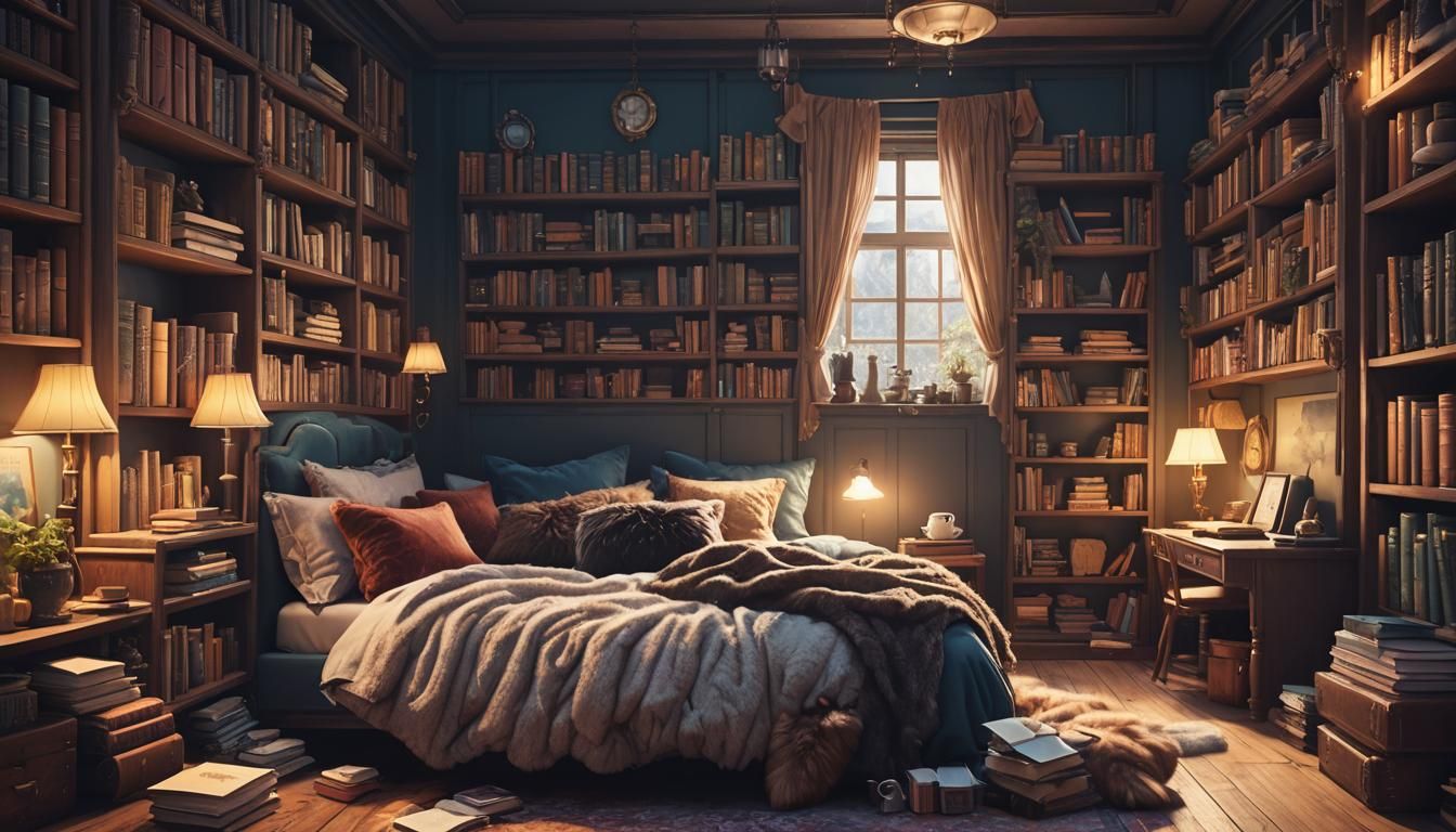 Cozy Lofi Room Interior in Detailed Matte Painting