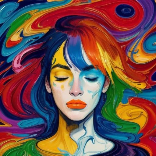 Expressionist Portrait in Swirling Colors
