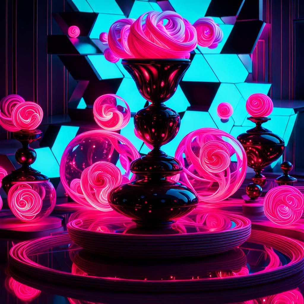 Surreal Futuristic Still Life Shines with Holographic Beauty