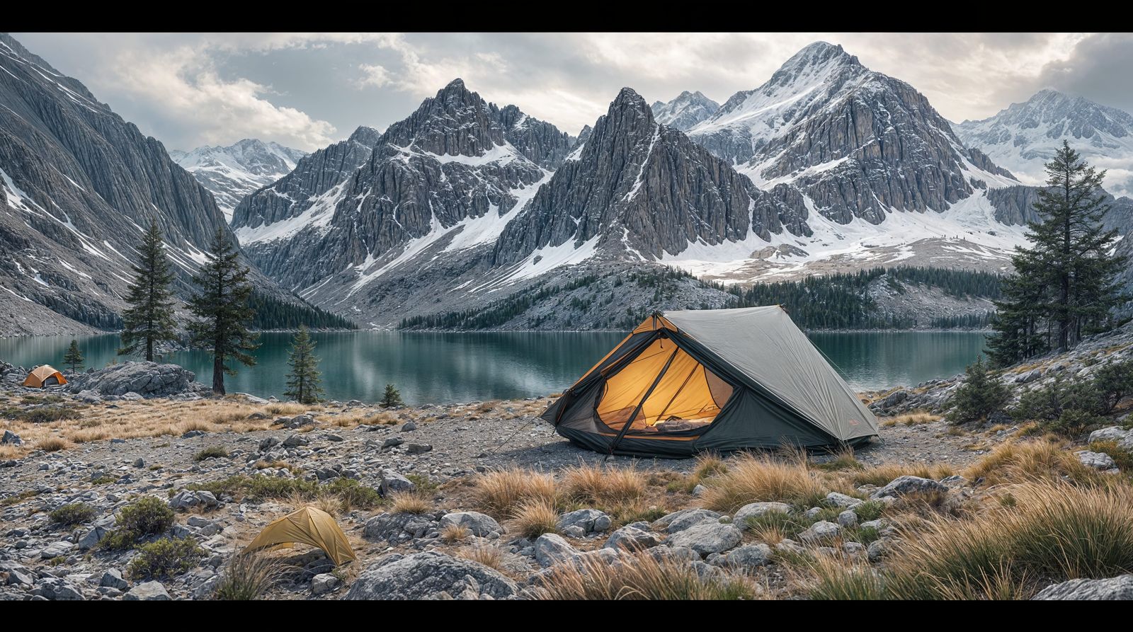 Epic Lakeshore Tent Deployment in Cinematic Style