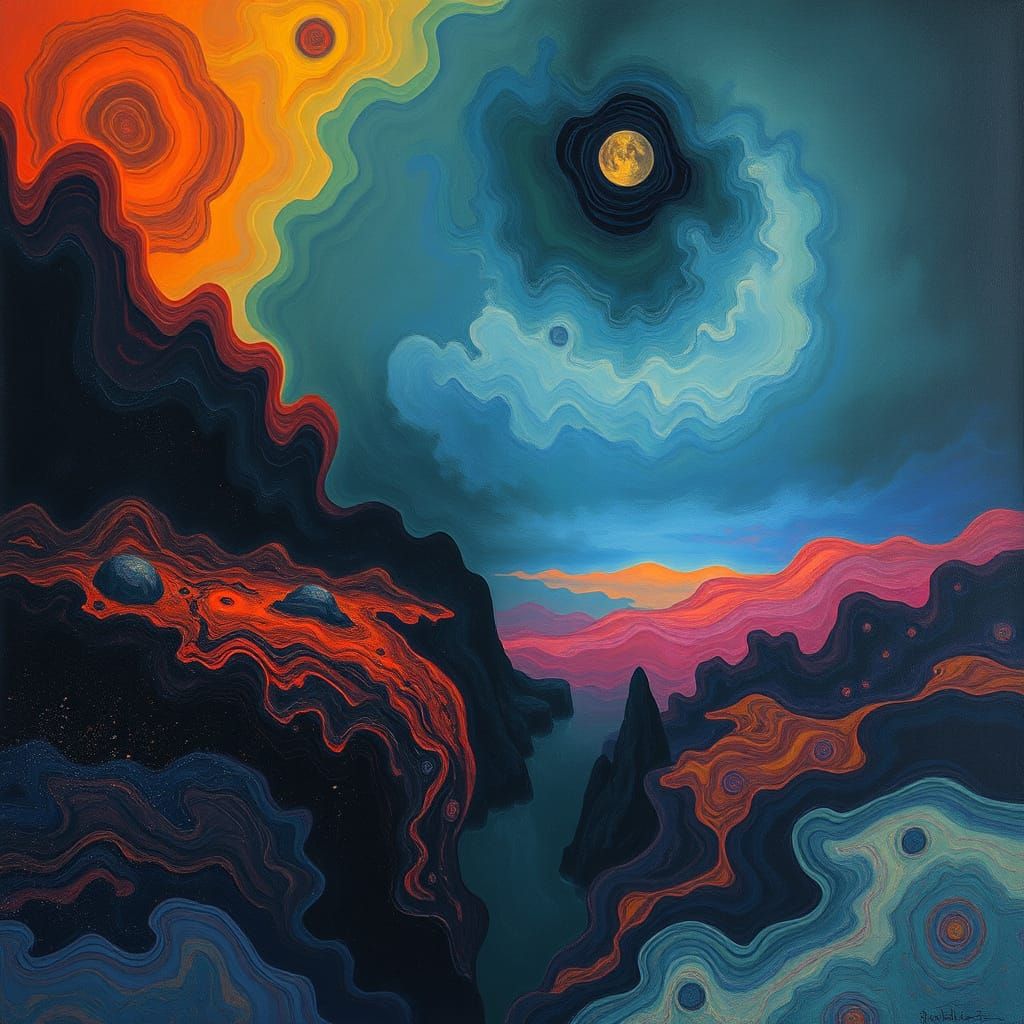 Surreal Dreamscapes in Bold Color Fields