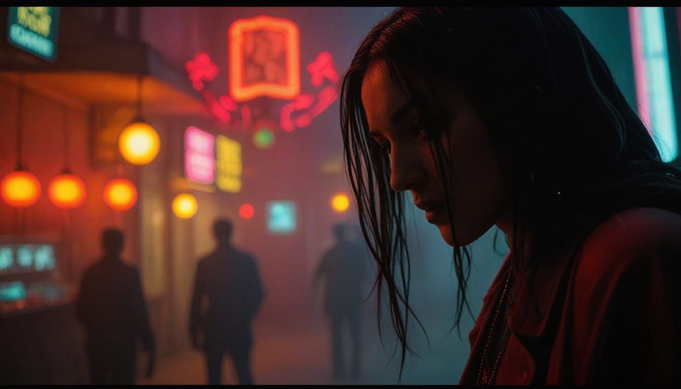 Cyberpunk Night City in Neon Colors