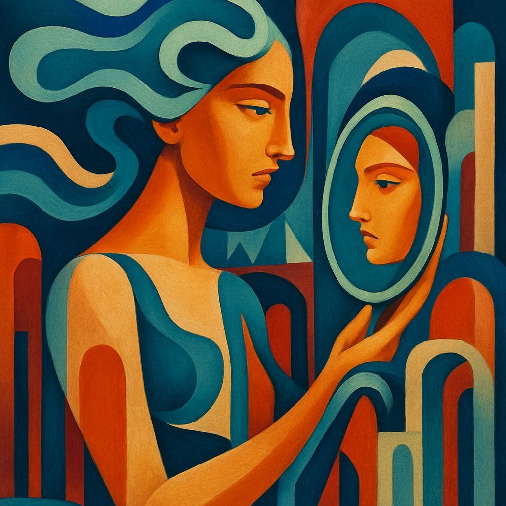 Airbrush Sculptural Rhythm Acrylic Wash Painted on Glass Tap...