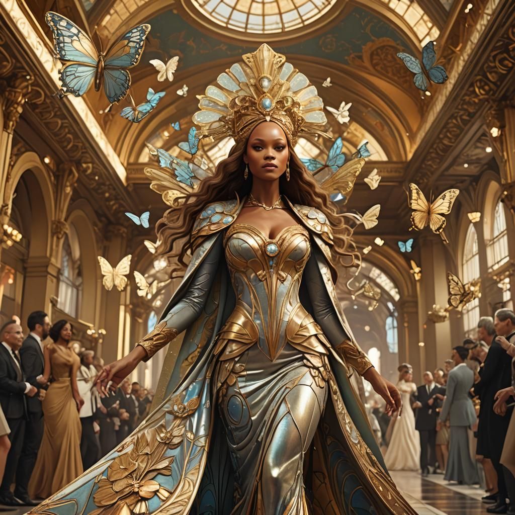 Tyra Banks: Art Nouveau Imperial Fashion Empress