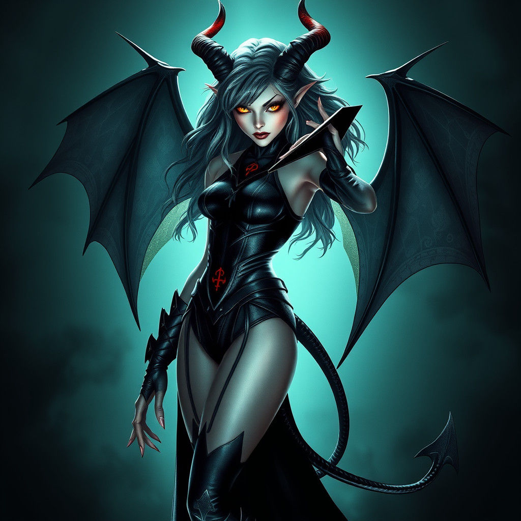 Demon Nyx with Glowing Skin and Fiery Eyes