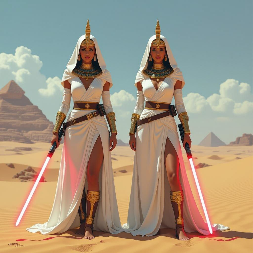 Hybrid Jedi in Egyptian Desert, Digital Art