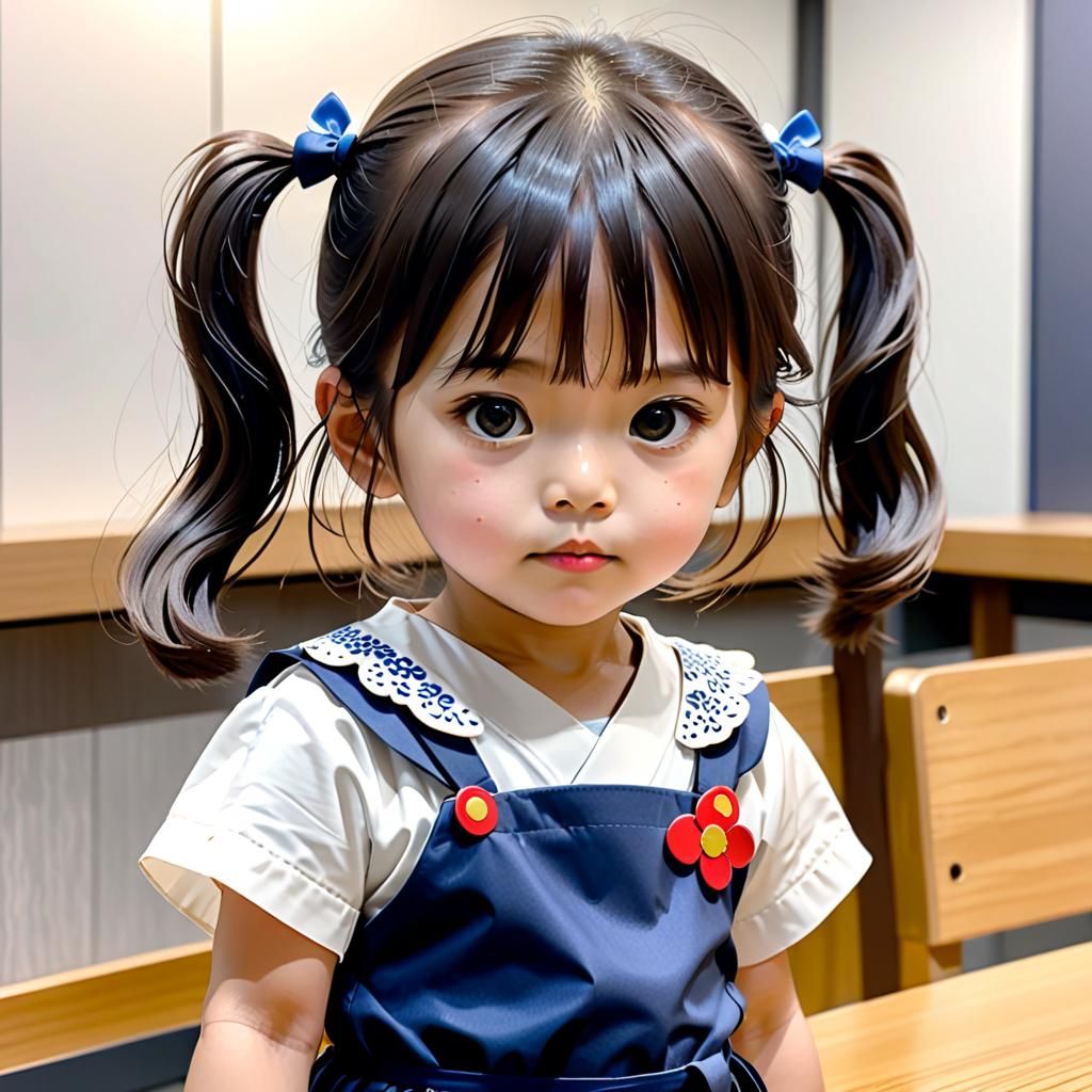 Flower Garden Scene: Ghibli-Style Anime Girl with Grandma