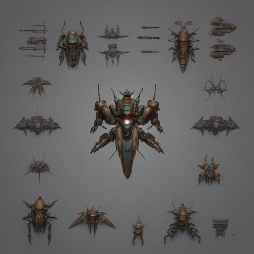 Top-Down 2D Tower Defense Insectoid Nest Game Asset