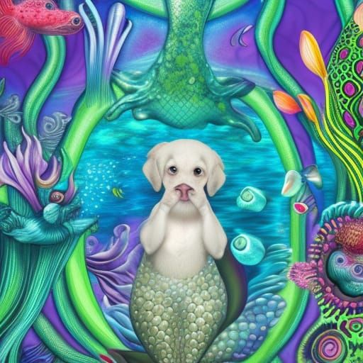 cute dog-mermaid