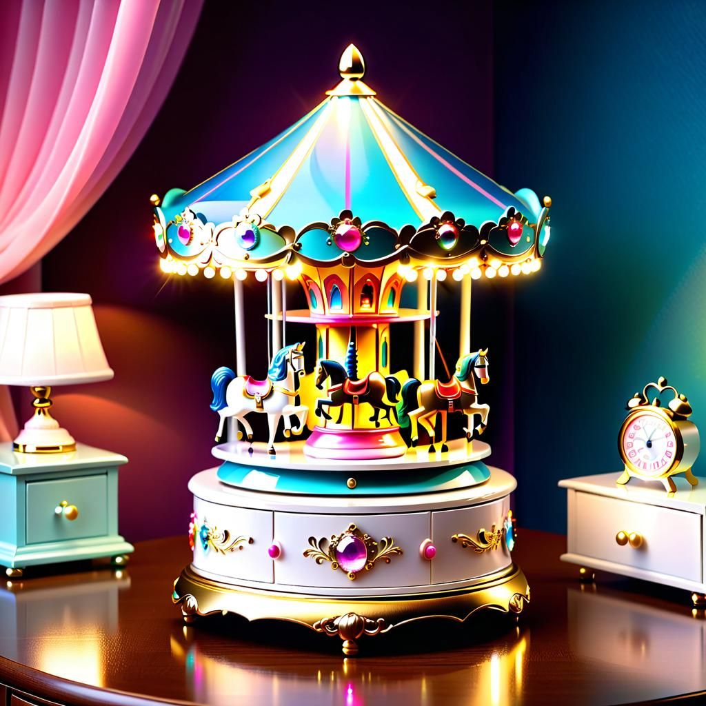 Carousel Music Box: Shimmering and Hyperdetailed