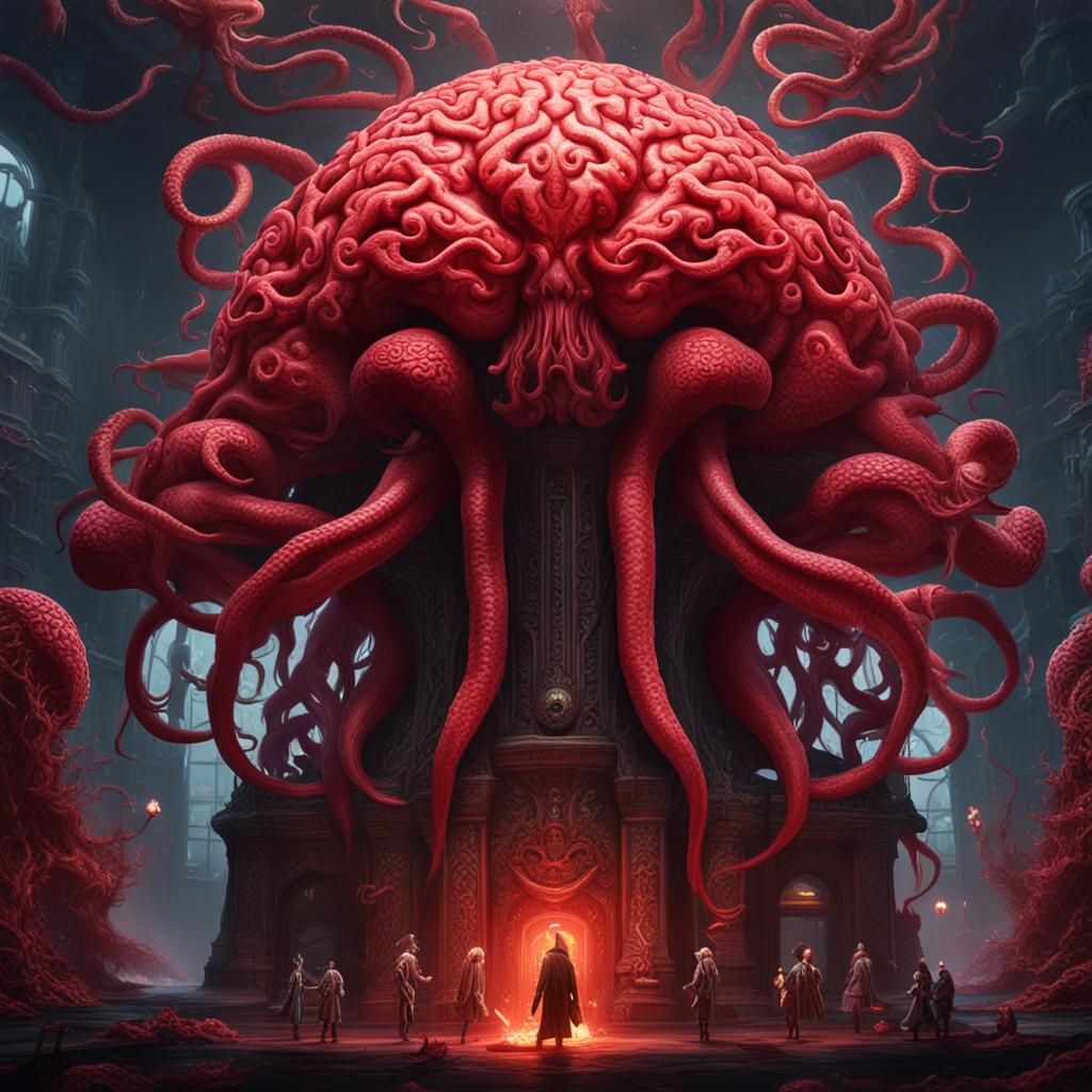 Crimson Brain Worshipped by Squid People