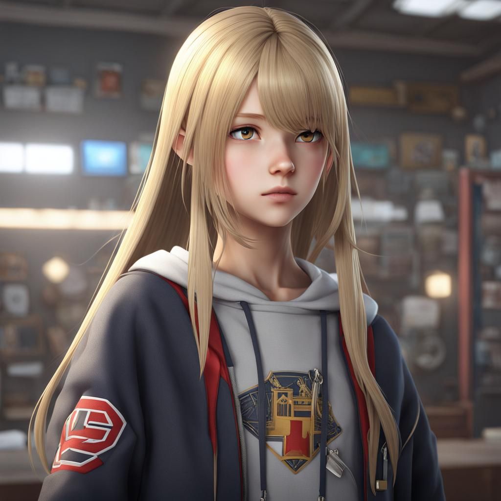 Anime Girl in 3D Style Inspired by WLOP