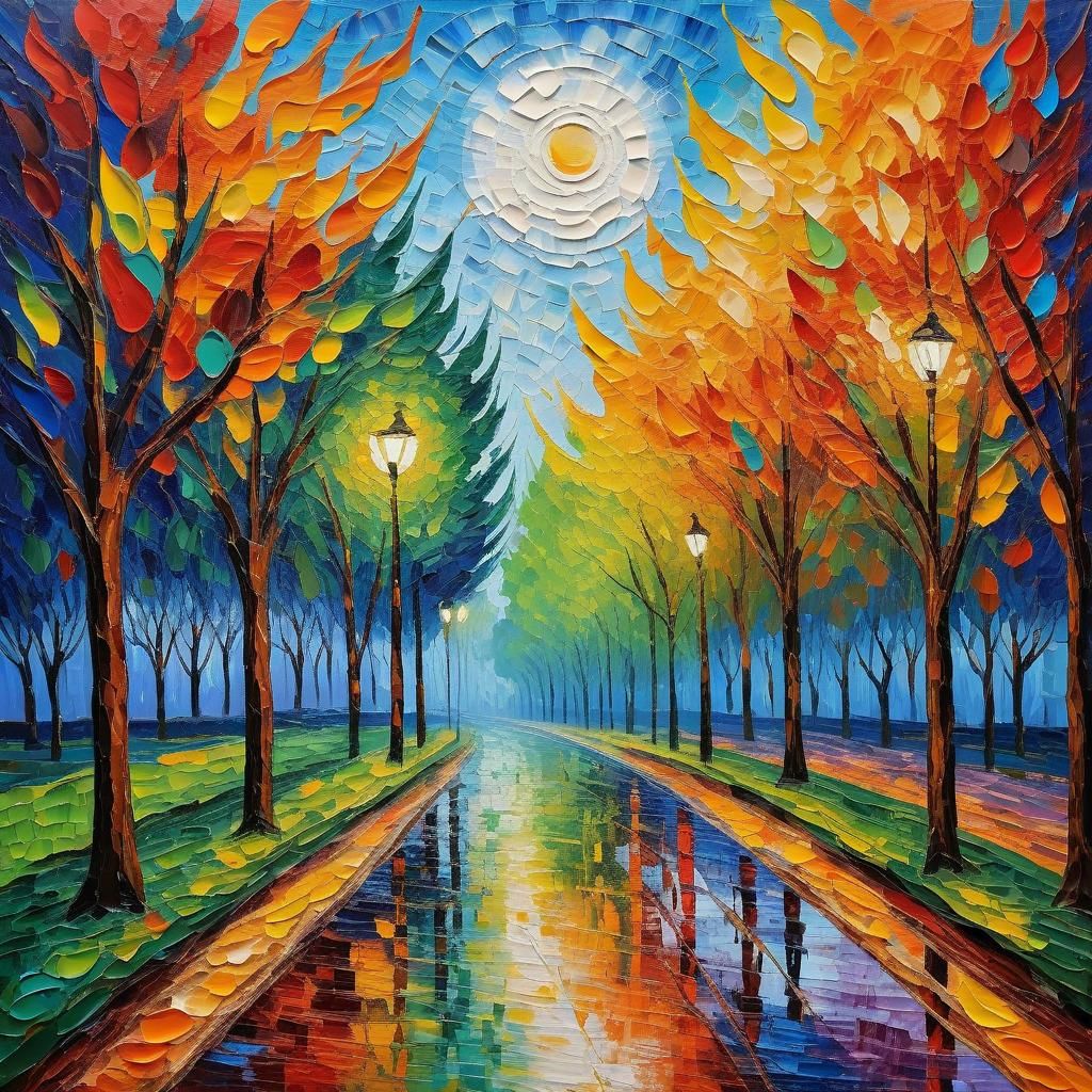 Colorful Expressionist Painting with Textured Paint