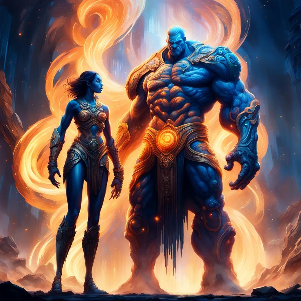 Epic Mutant Giants in Fantasy Art Style