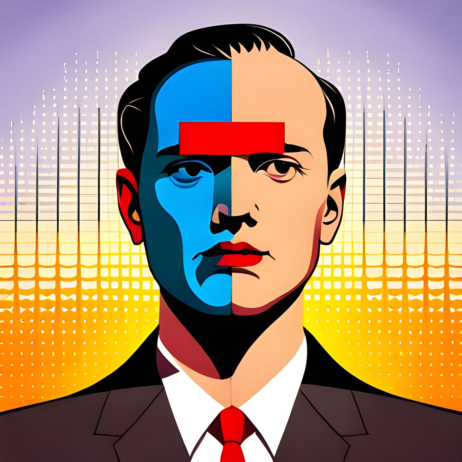 Abstract Geometric Pop Art in Triadic Colors