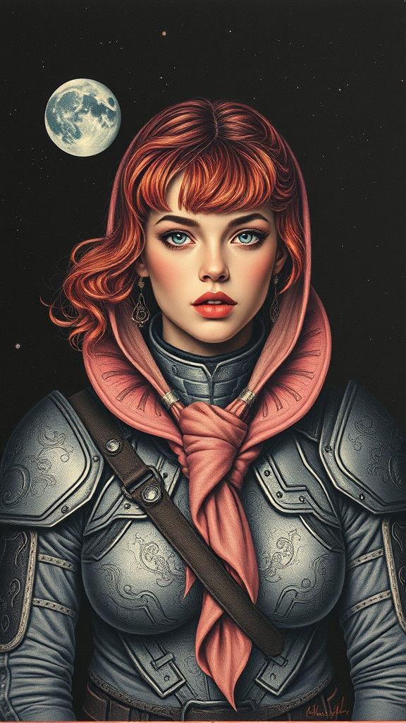 Psychedelic Grimdark Still Life Portrait in Magritte Style