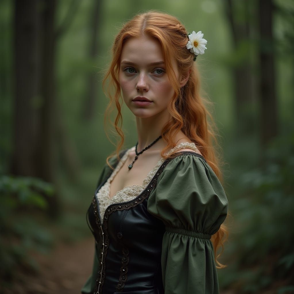 Mystical Forest Goddess in 35mm Film Style