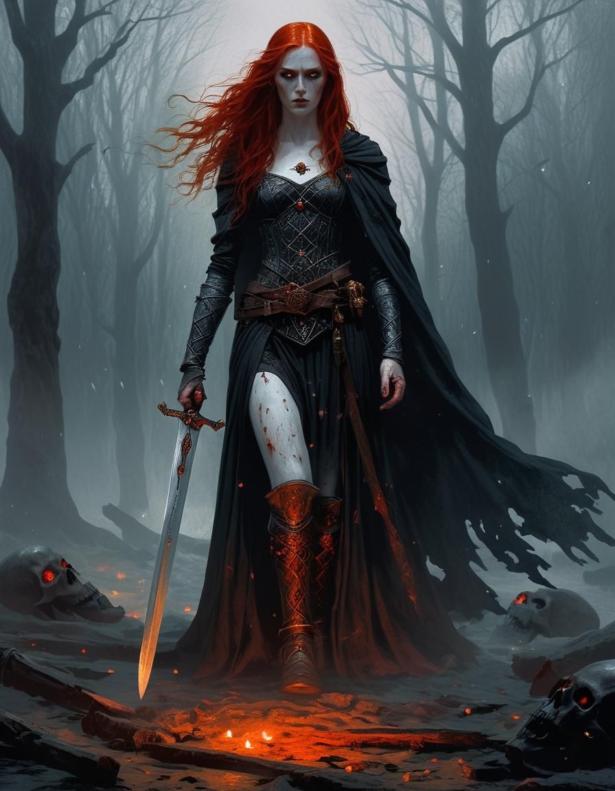 Celtic Goddess of Death in Dark Fantasy Art