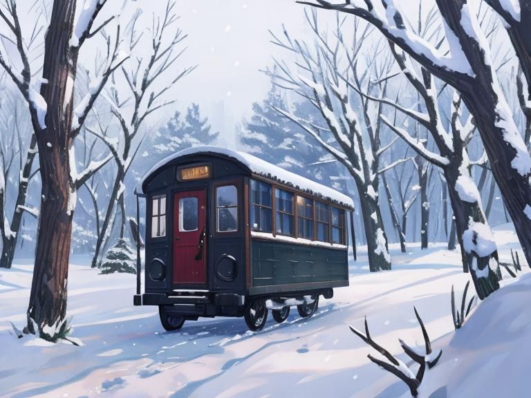 Serene First Snow Landscape