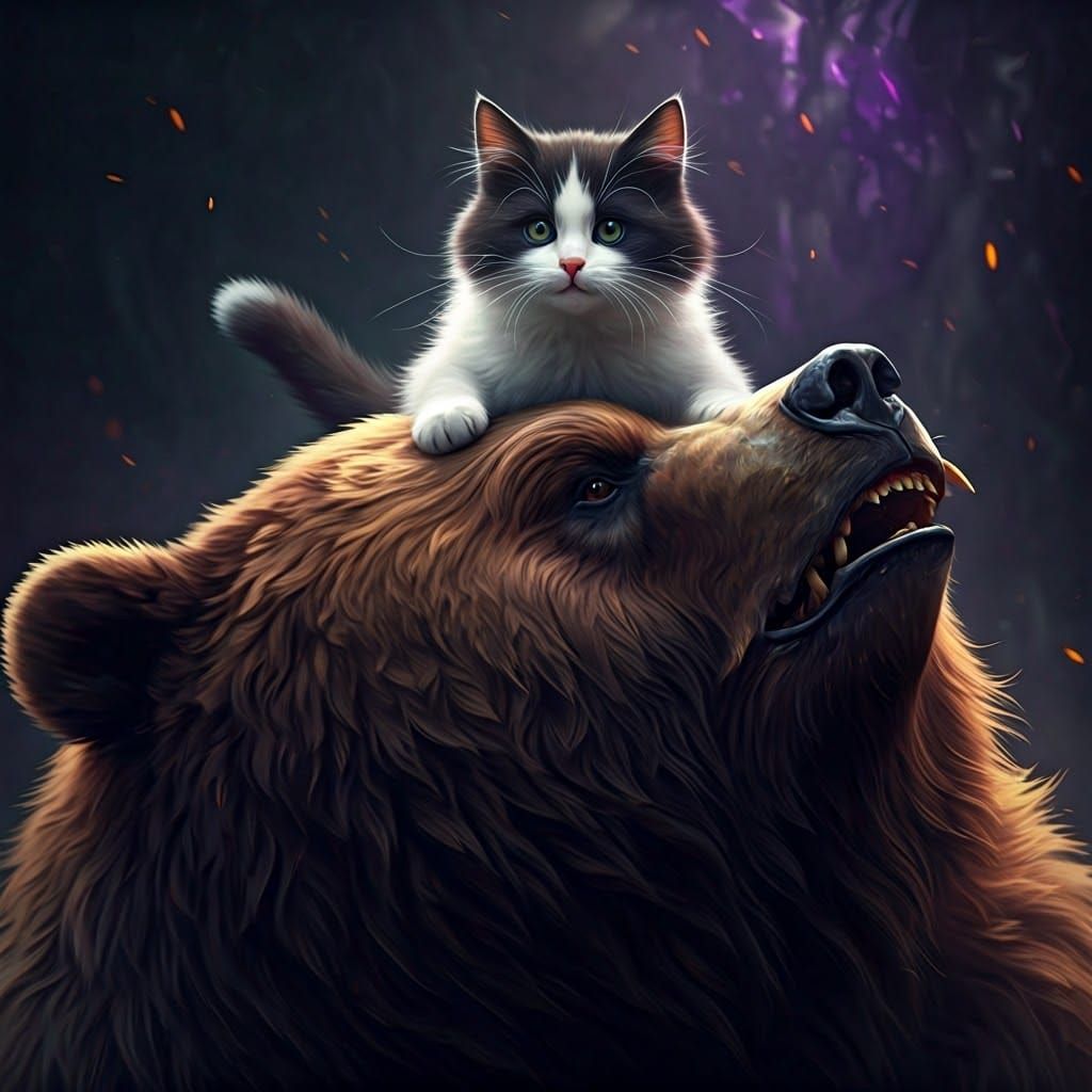 Dark Fantasy Feline Warrior in Cyberpunk Concept Art