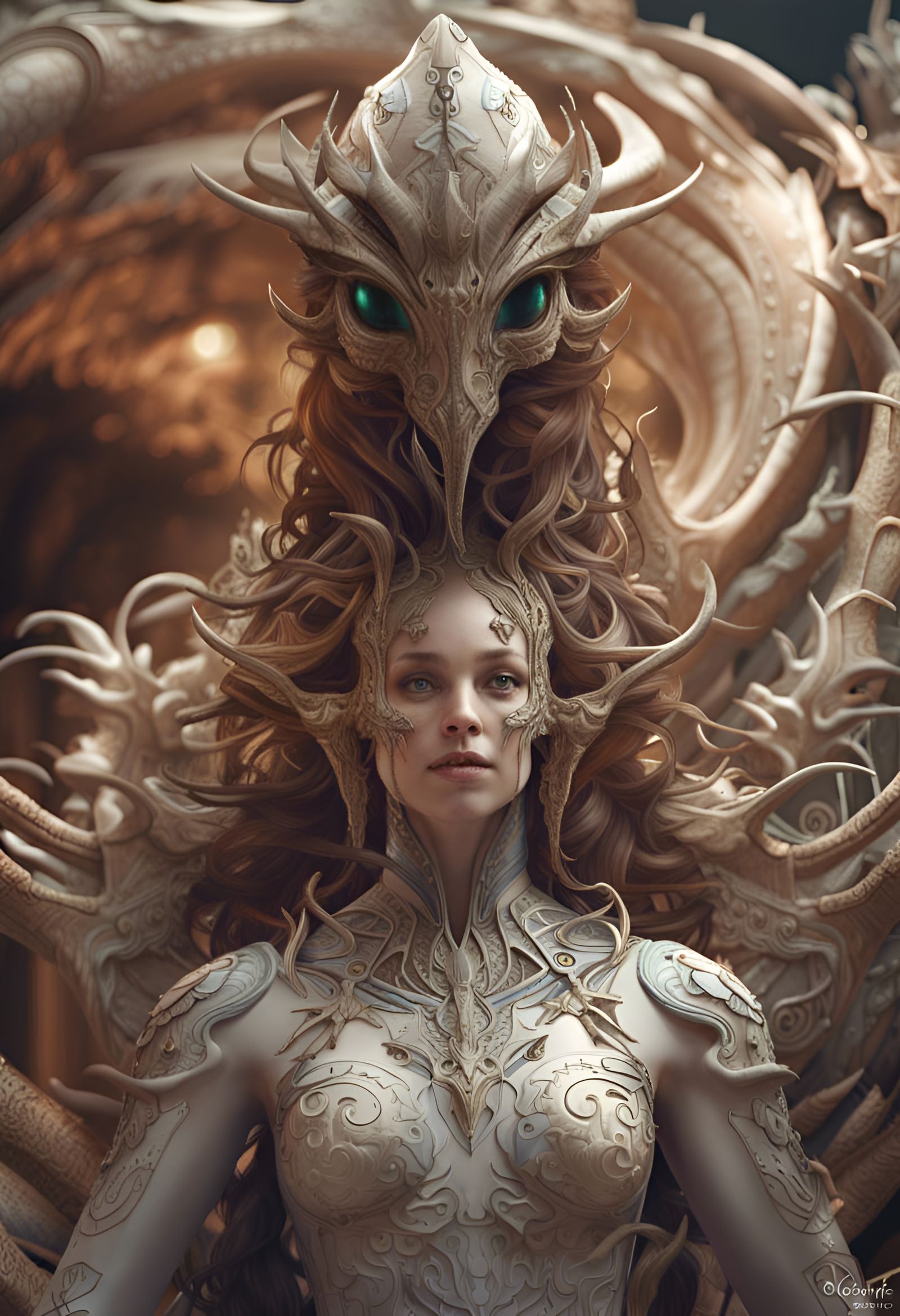 Surreal Mystic Museum with Fantasy Creature