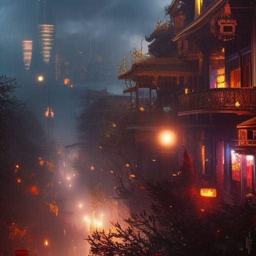 Ornate Baroque Architecture with Overgrown Floral Details