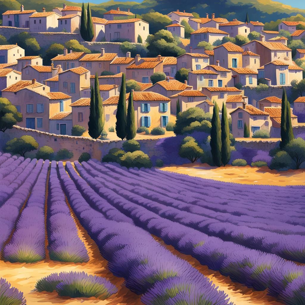 Lavender Fields of Provence: Fantasy Concept Art