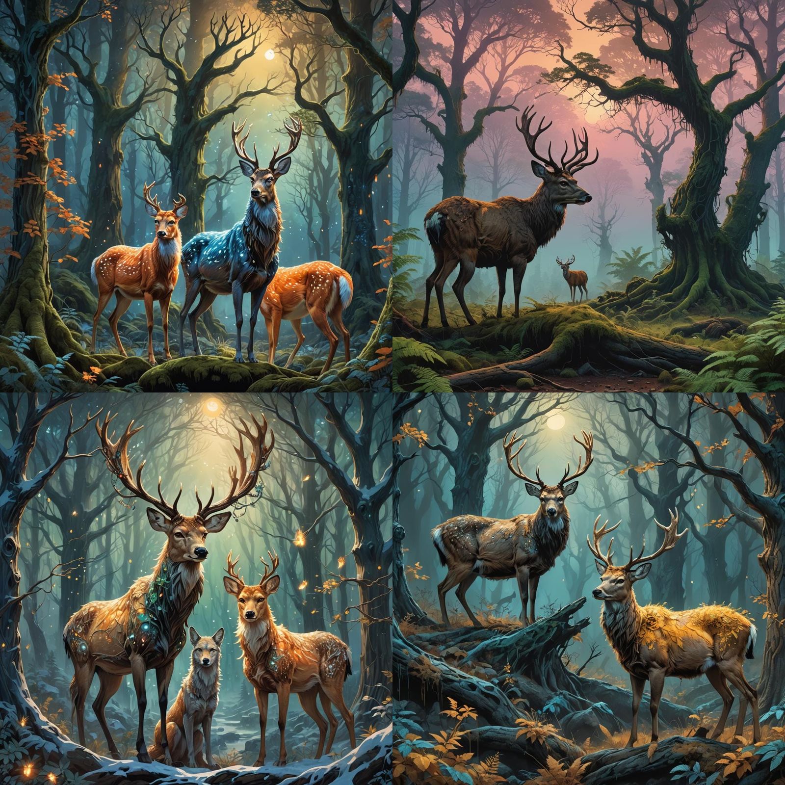 Deer and Wolf Fantasy Concept Art