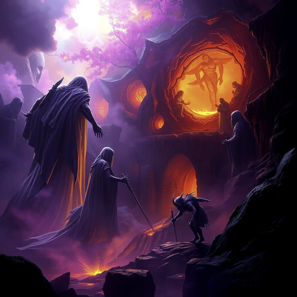 Dark Fantasy Concept Art in Cyberpunk Style