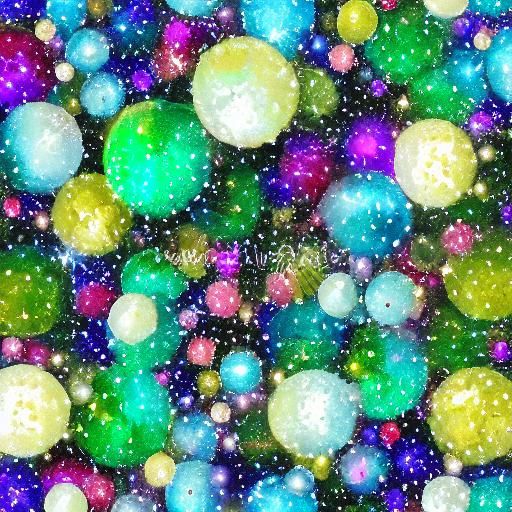 Abstract Christmas Lights in Gouache Watercolor Style