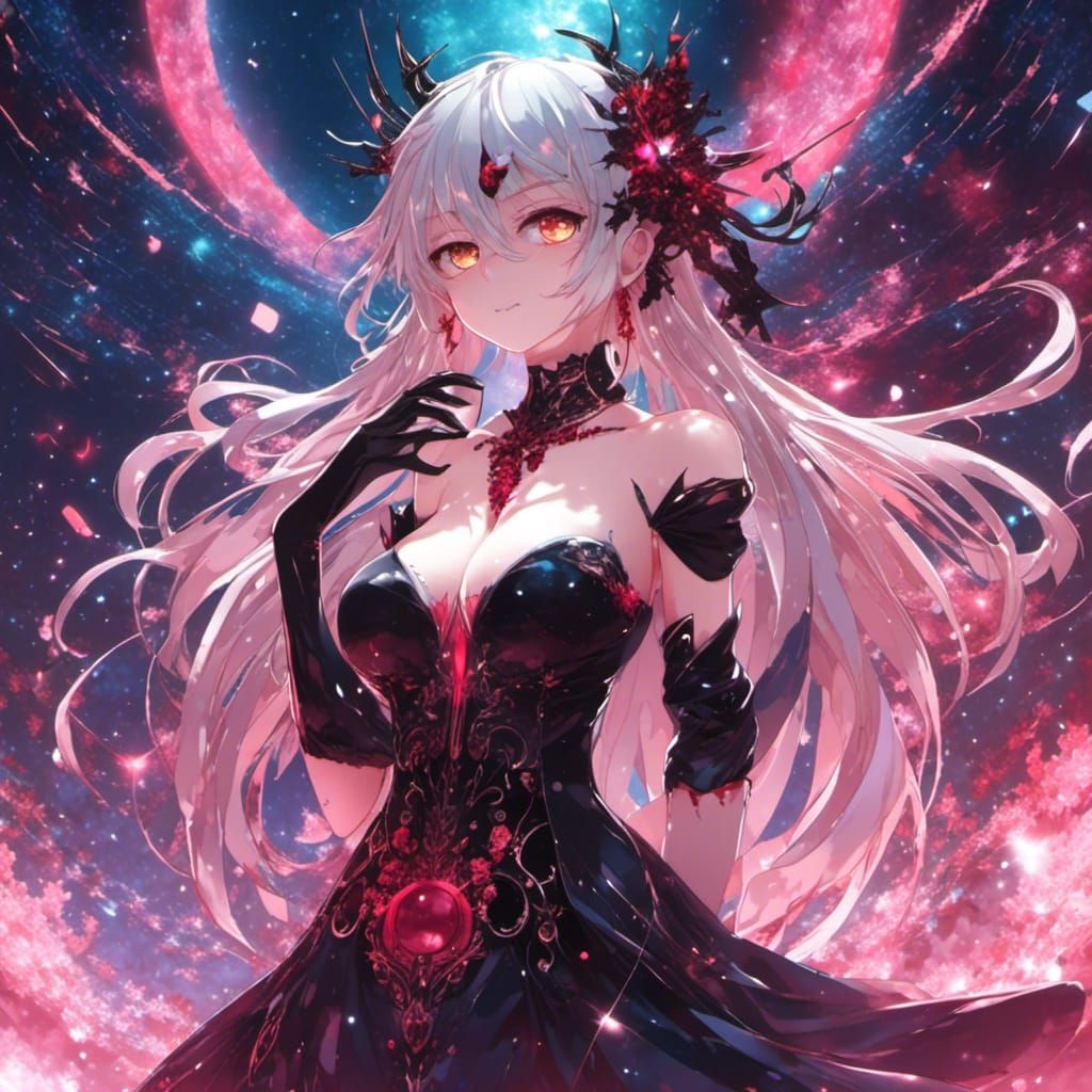 Anime Girls Key Visual in Japanese Manga Style