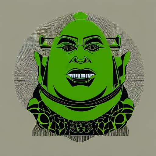 Shrek Totem Head in Pop Art Style