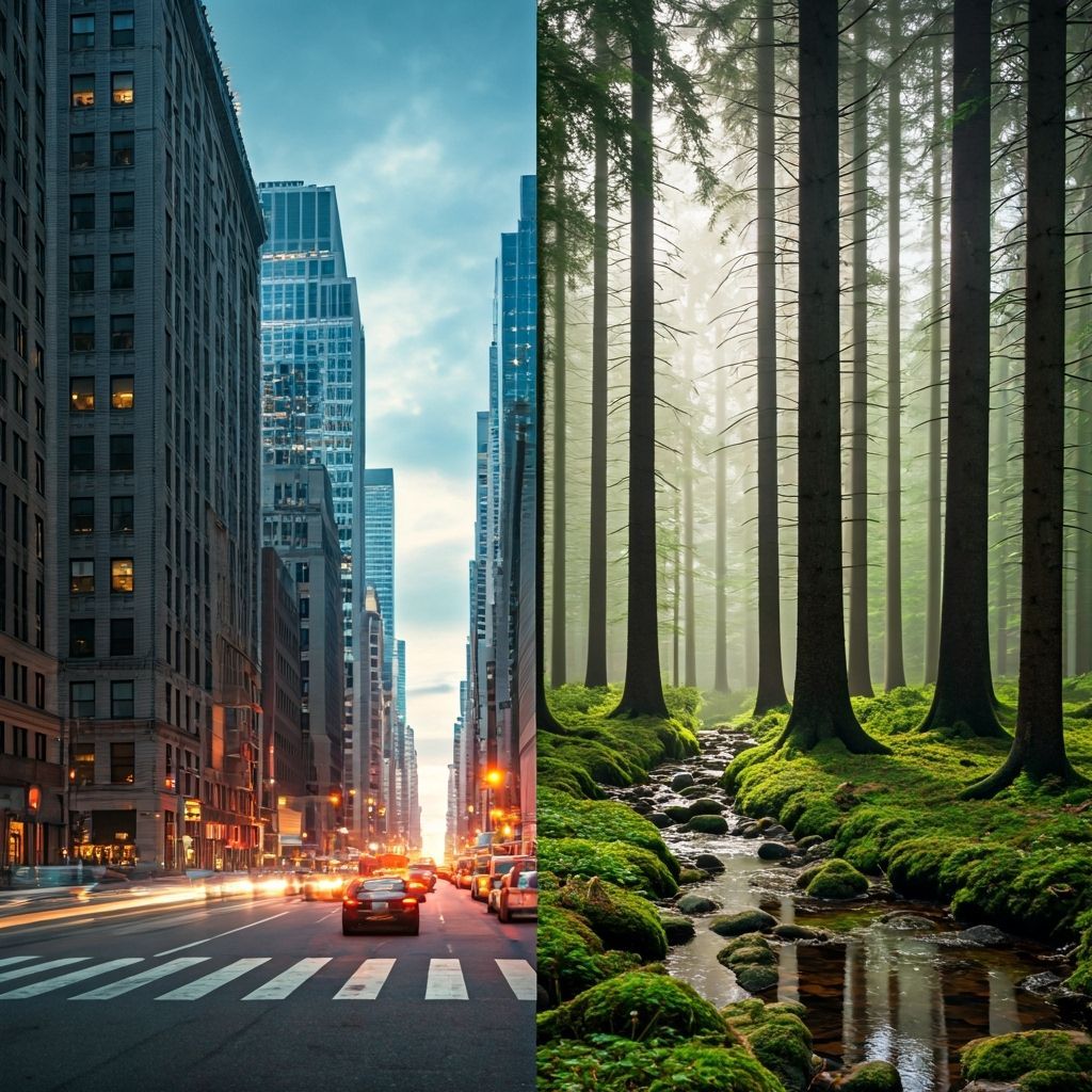 City Meets Nature: A Study in Contrasts