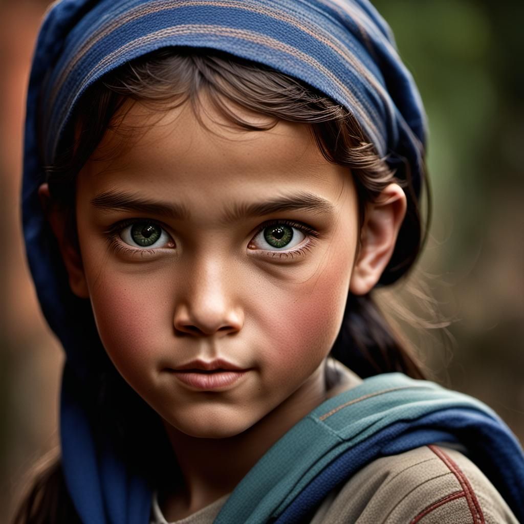 Realistic Portrait of Naturally Beautiful Young Woman