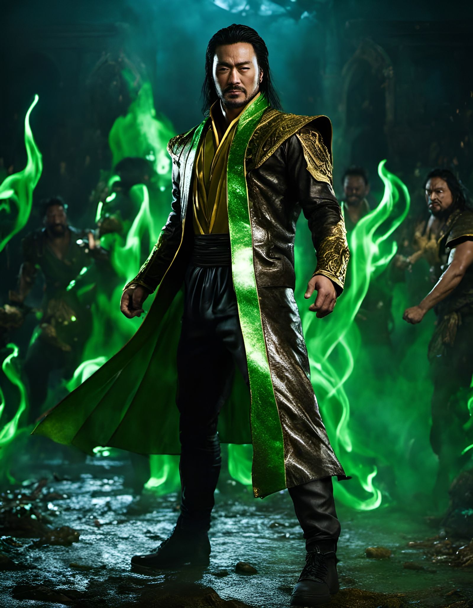 Fierce Sorcerer Surrounded by Souls: Digital Halfportrait