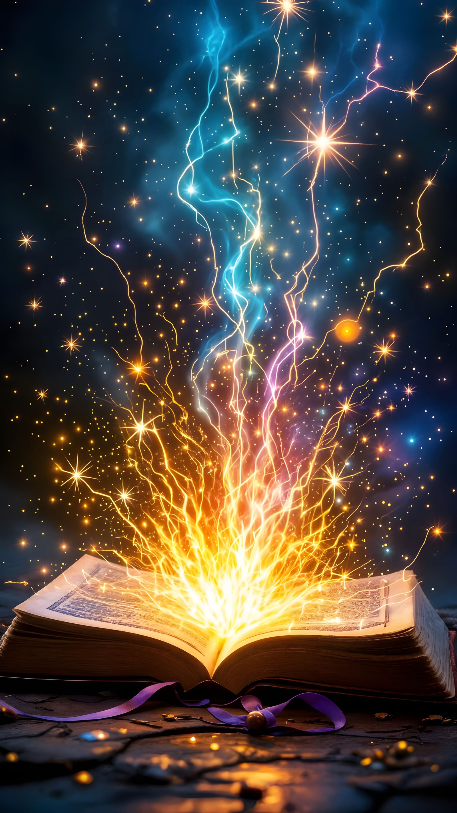 Magic Erupting from Spell Book with Light