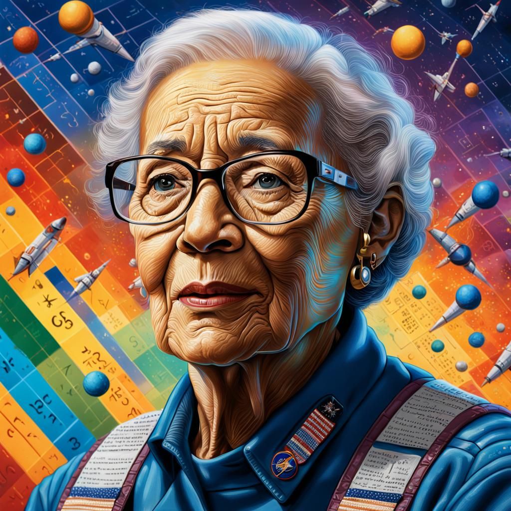 Katherine Johnson at NASA: Hyperrealistic Portrait