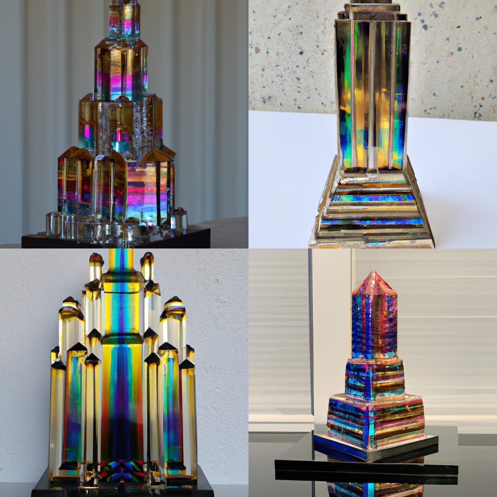 Art Deco Bismuth Crystal Tower