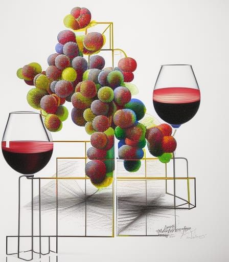 Bacchus Drinks Wine in Pop Art Hyperrealism