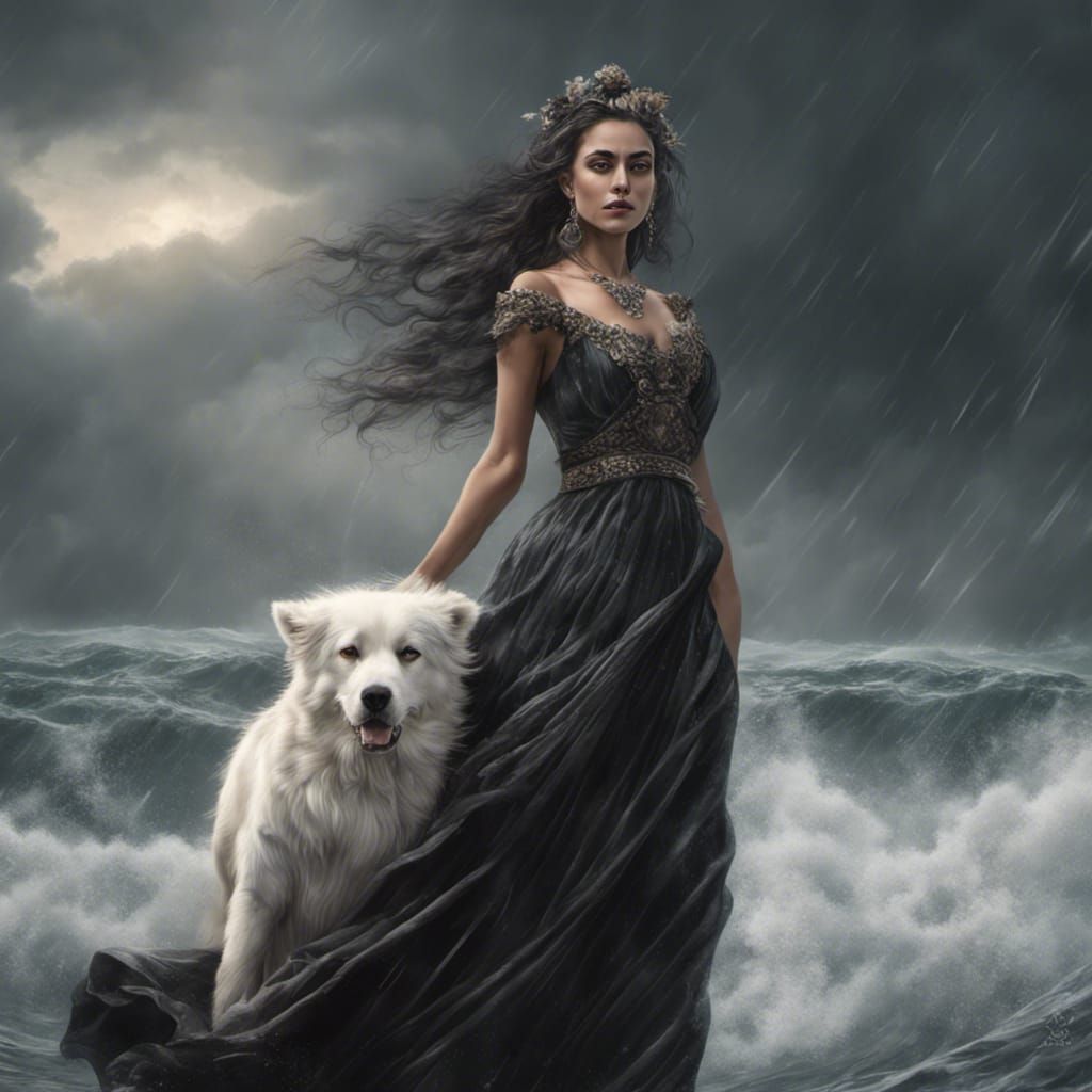 Gothic Day of the Dead Goddess in Storm