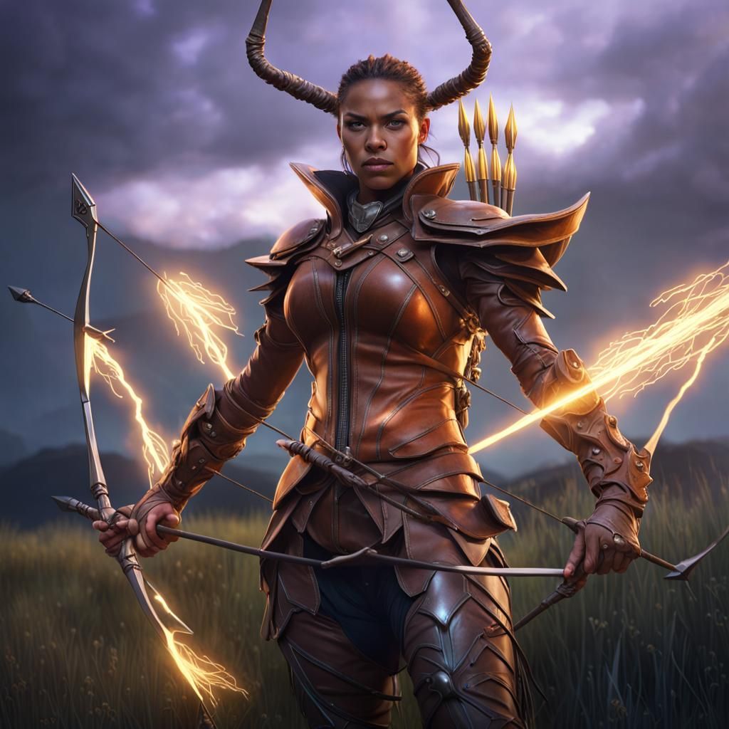 Lightning Archer in Dark Fantasy Style