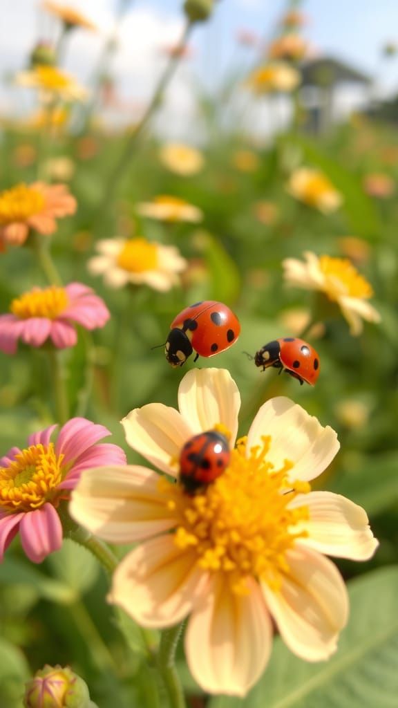 Ladybirds on the Flowers