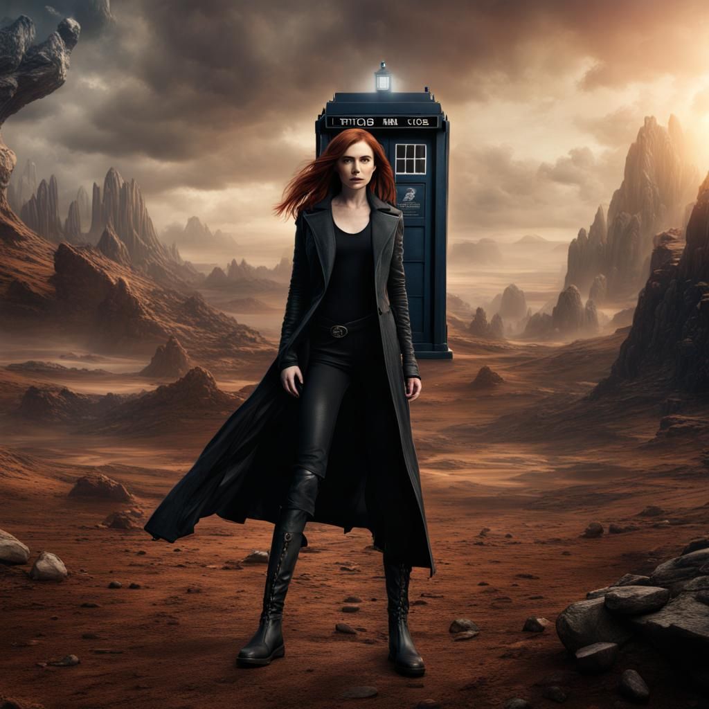 Karen Gillan Controls the Tardis in Detailed Matte Painting