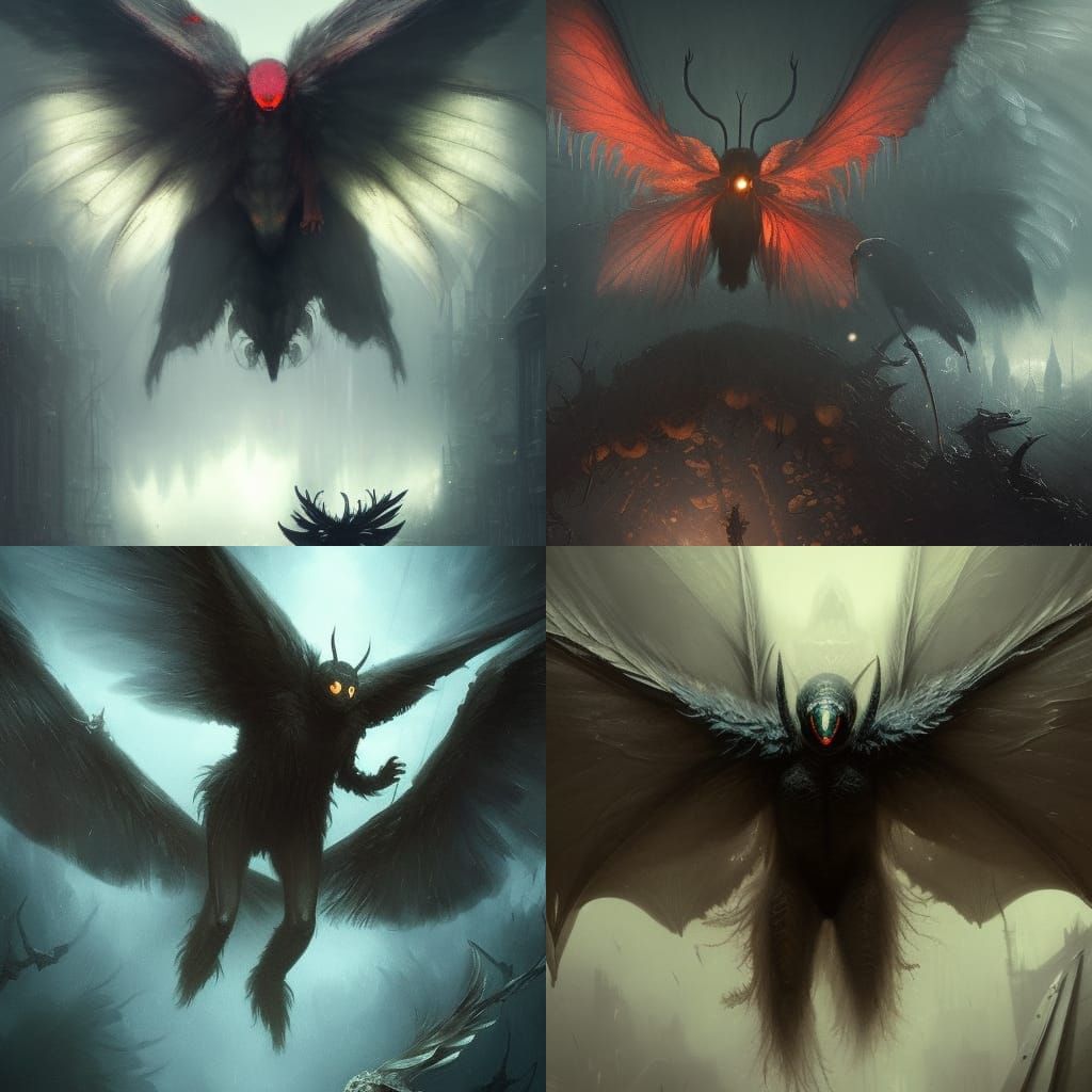 Hyperdetailed Mothman Concept Art in 8K Resolution